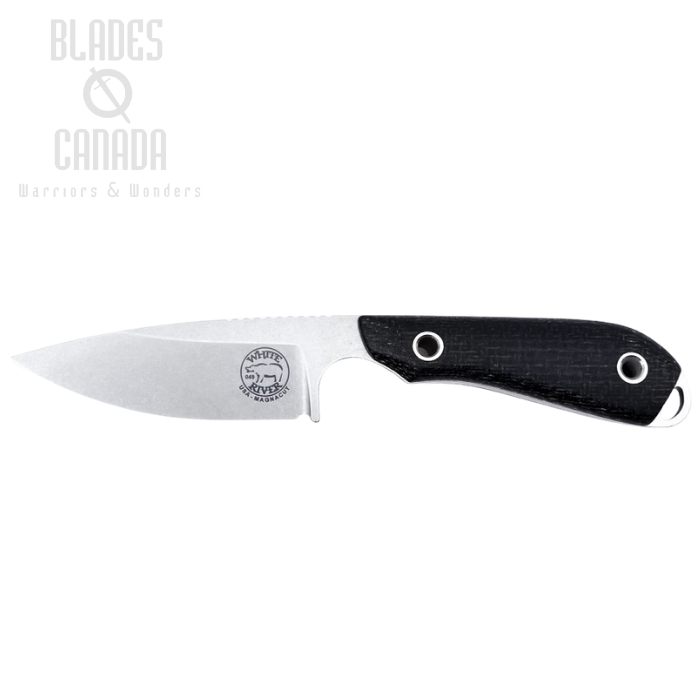 White River M1 Caper Fixed Blade Knife, Magnacut, Black Burlap Micarta, Kydex Sheath